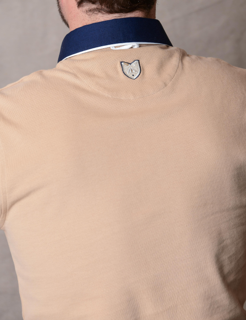 Polo manches longues beige dos