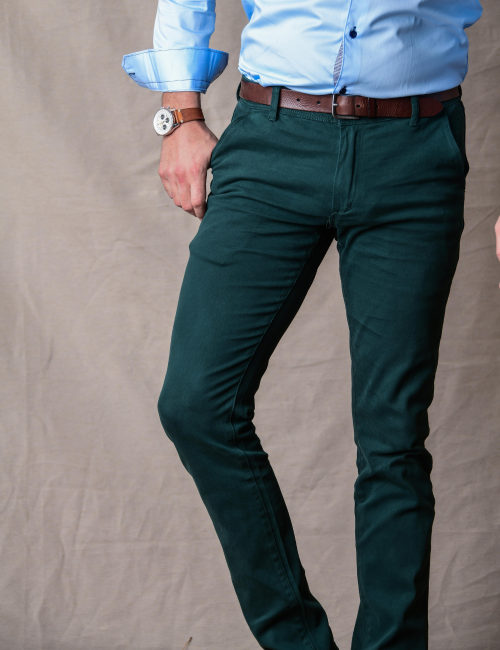 Pantalon chino vert sapin