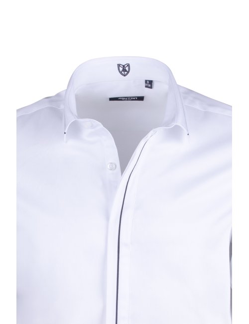 Chemise blanche détails noirs col