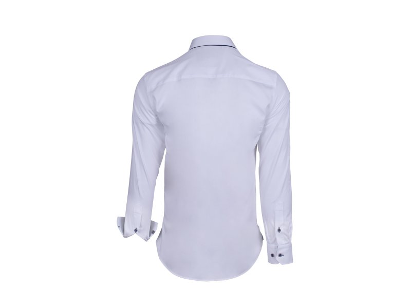 Chemise blanche détails bleu dos