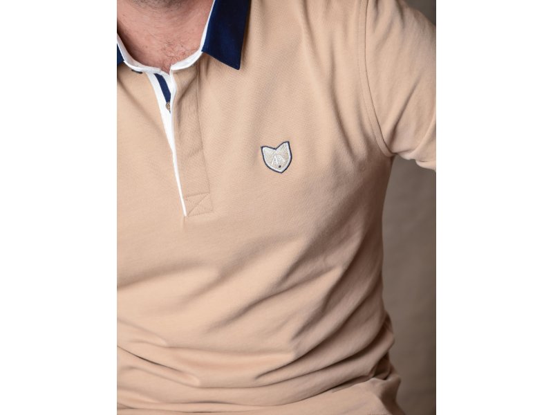 Polo manches longues beige