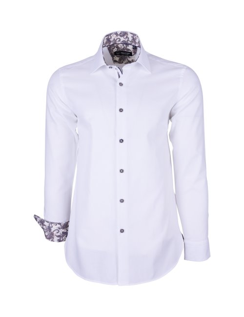 chemise blanche avec imprimé fantaisie intérieur homme