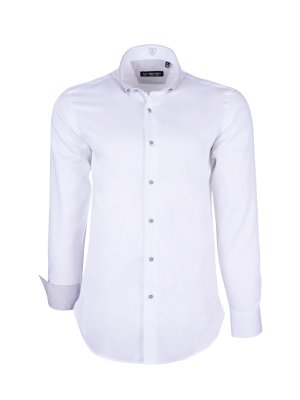 chemise blanche avec détail gris intérieur homme