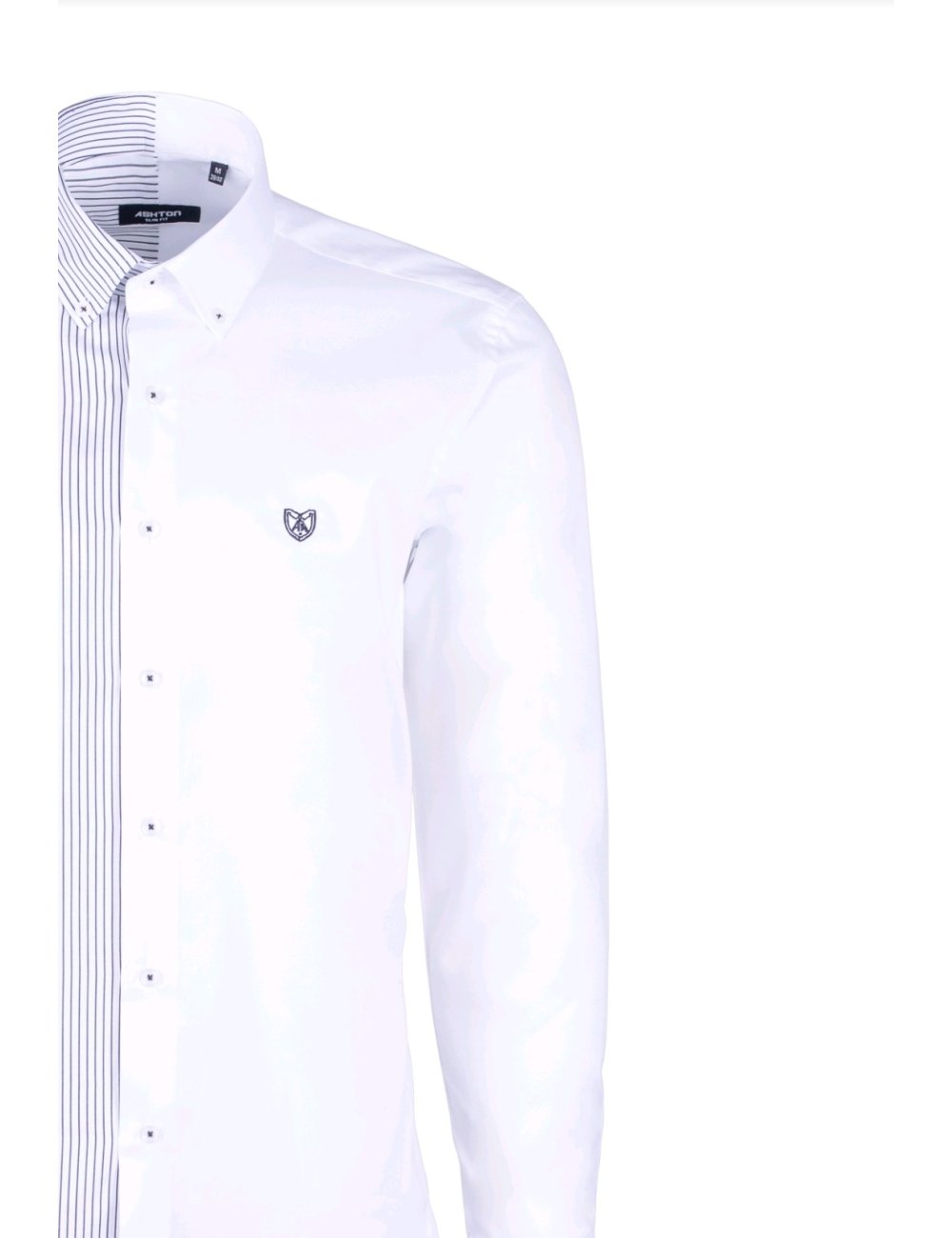 Chemise blanche/marine face
